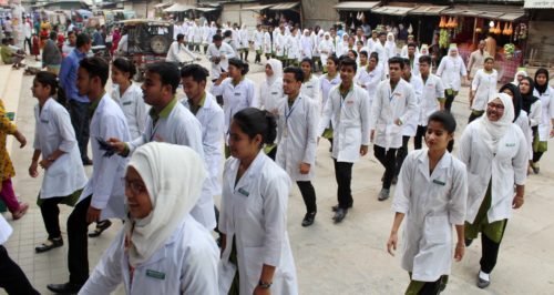 Rangpur Community Nursing College's Students attending the Rally